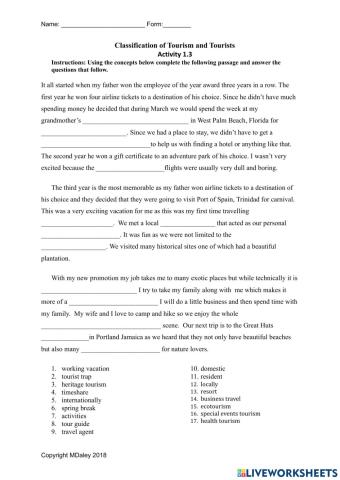 Classification of travelers