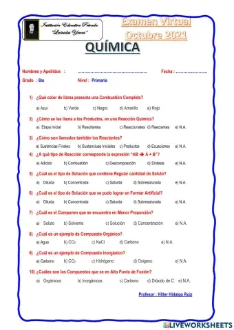 Química 6to Primaria