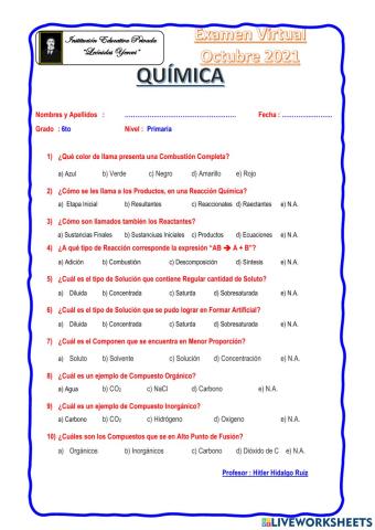 Química 6to Primaria