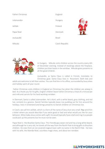 Santa Claus' names around the world