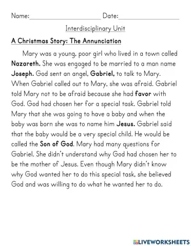 The Annunciation Notes