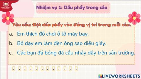 Đặt dấu phẩy