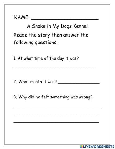 Comperhension question