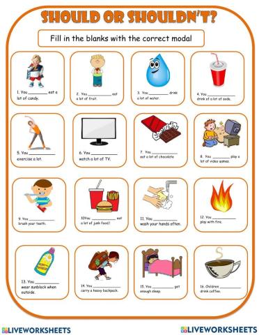 Should และ shouldn’t (healthy habits)