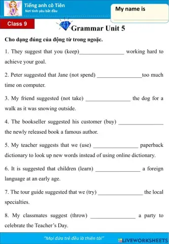 Tiếng anh lớp 9-Ngữ pháp-Unit 5