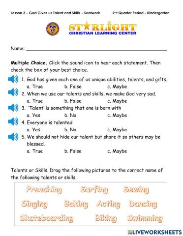 2QTR CLK (L3 - GOD GAVE US TALENTS AND SKILLS)