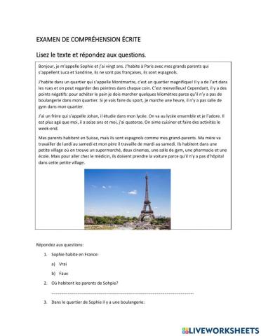 Compréhension écrite