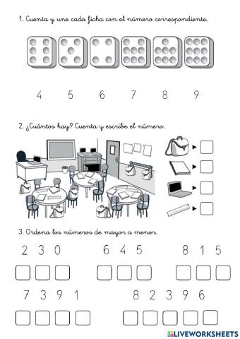 Repaso temas 1 y 2 mates 1º