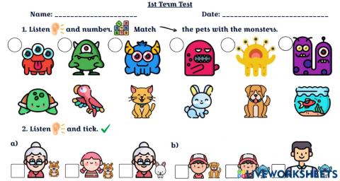 Listening test 1st term 1st grade
