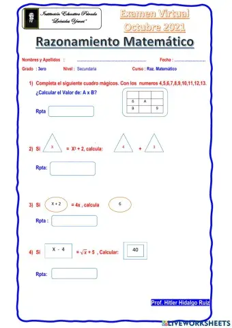 Razonamiento Matemático 3ero Sec