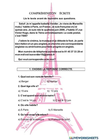 Compréhension Écrite