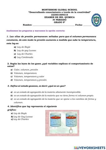 Examen de Quìmica