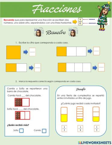 Fracciones simples 3° básico