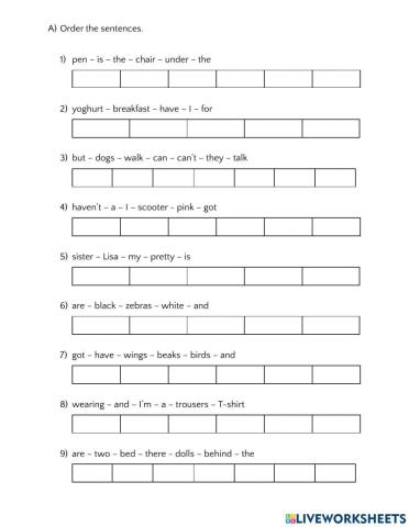 Put the words in order