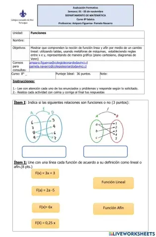 Funciones lineal y afín