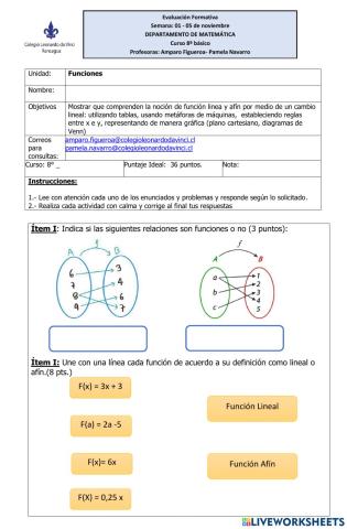 Funciones lineal y afín
