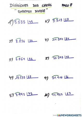 Divisiones dos cifras
