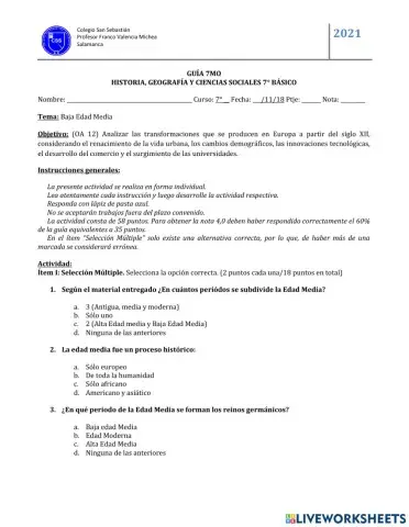 Guía 7mo Básico Unidad III