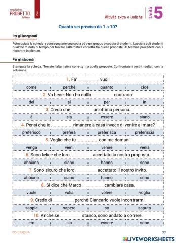 Quanto sei preciso da 1 a 10?