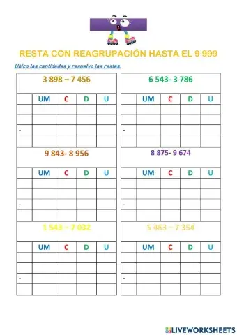 Restas con reagrupación