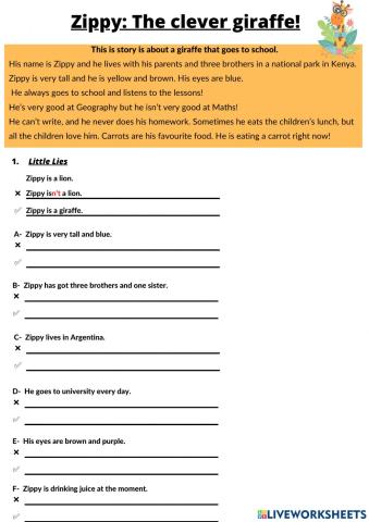 Little Lies - Reading Comprehension