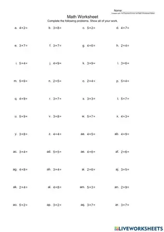 Practico la multiplicación