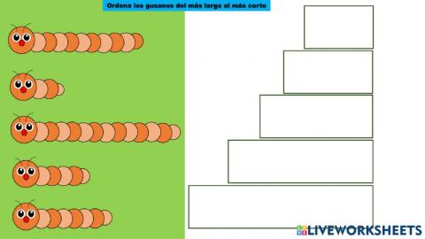 Seriacion del más largo al más corto