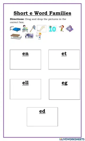 Short e Word Families
