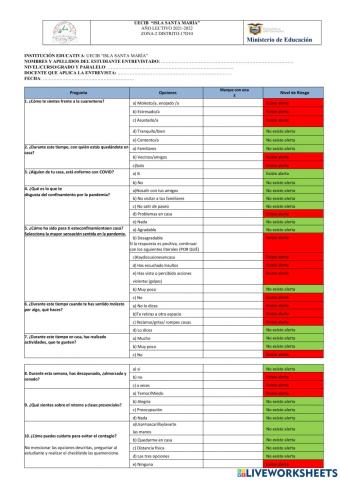 Encuesta socioemocional
