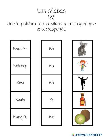 Silabas Ka, Ke, Ki, Ko, Ku