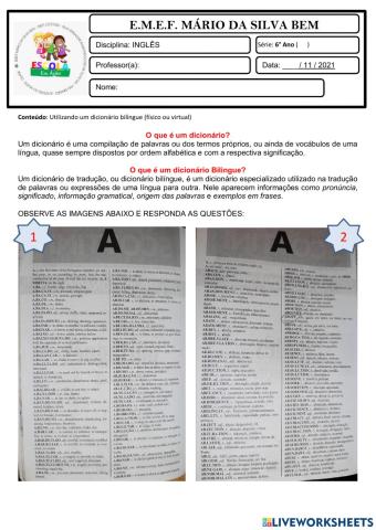 6° ano - Inglês - 25-11-21