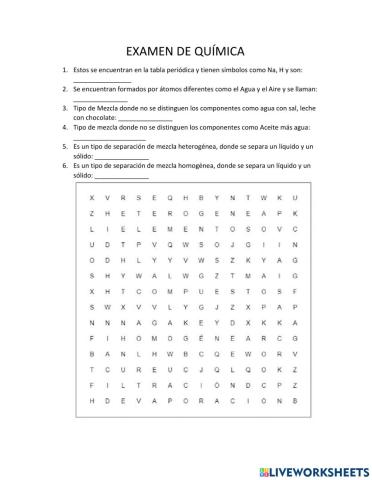 Examen de Química