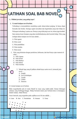 Latihan soal novel