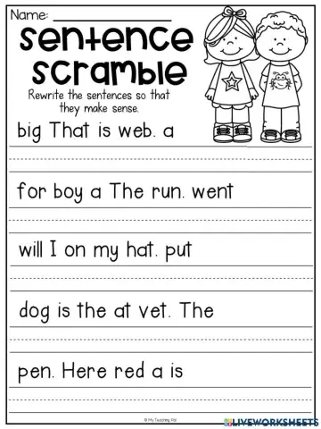 Unscrambling sentences