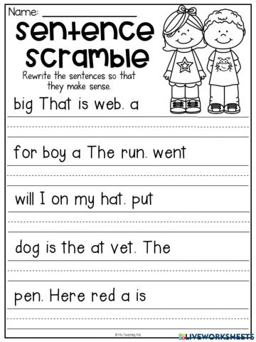 Unscrambling sentences