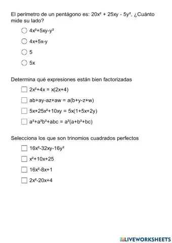 Repaso Productos Notables y Factorización