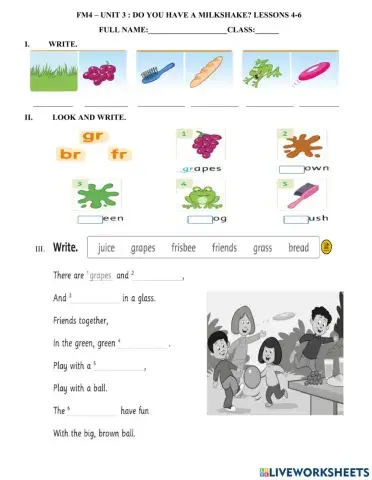 Lớp4- unit 3- lessons 4-6
