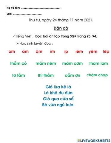 Dặn dò thứ 4