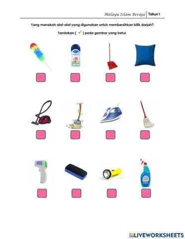 Peralatan kebersihan bilik darjah