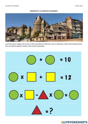 Desafio nº 4. En la aldea de Villanorte
