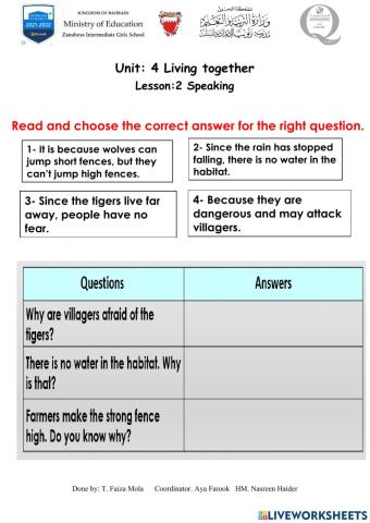 Unit 4 Living together Speaking