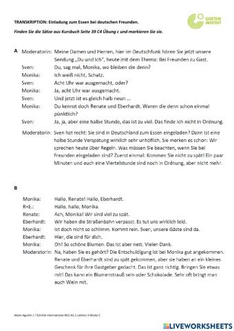 Einladung beim Essen (Radiosendung)