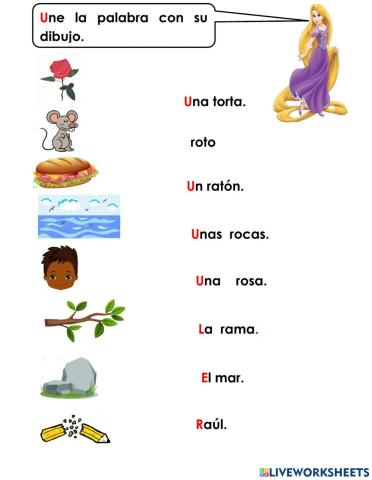 Actividad 4 unir palabras con dibujos con r