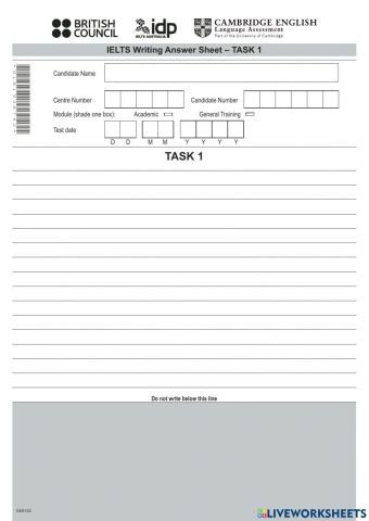 Writing answer sheet