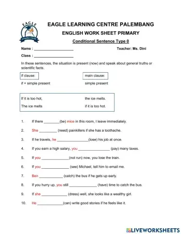 Conditional sentence type 0
