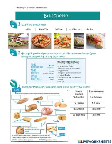 Italiano per cucina -Le bruschette-