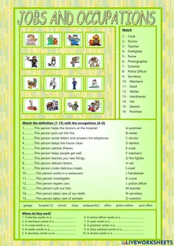 Jobs and occupations