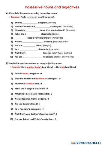 Possessive nouns and pronouns