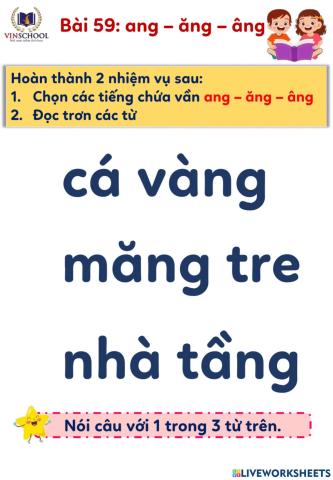 Bài 59: ang - ăng - âng