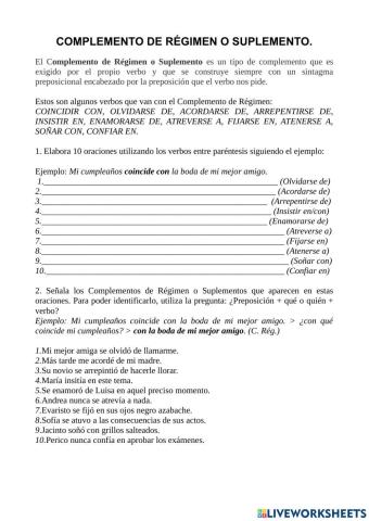 Complemento de régimen
